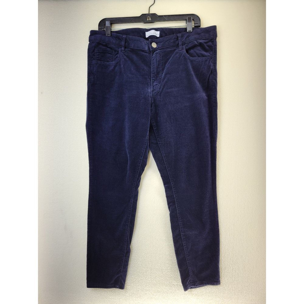 LOFT Women's  Corduroy Size 12/31 Navy Blue‎ Curvy Skinny Pants